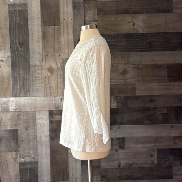 Gorgeous white peasant top medium boho angelic coquette romantic flower power - Picture 9 of 13